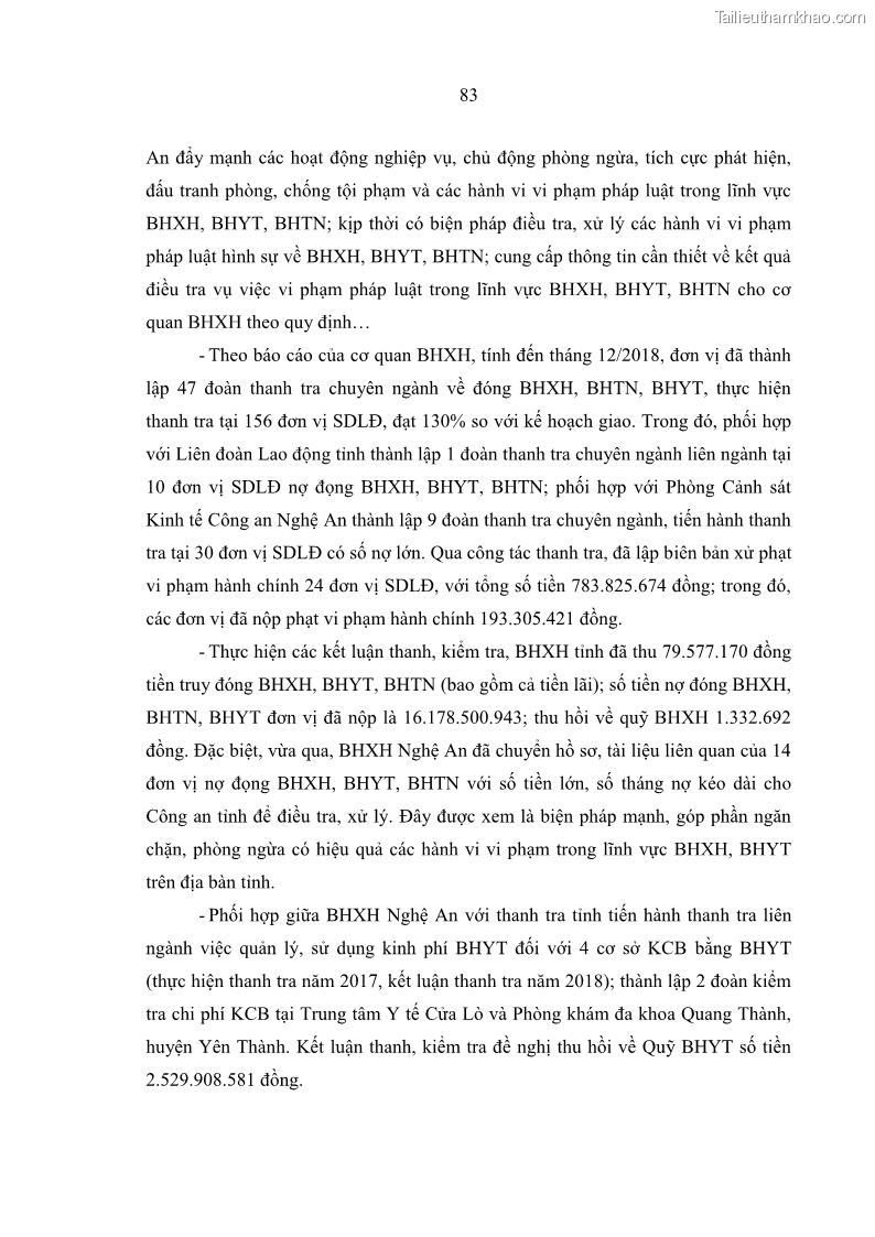 Luận văn thạc sĩ kinh tế Quản lý chi bảo hiểm xã hội tại Tỉnh Nghệ An - 8 Trang 93