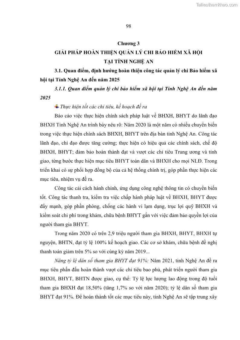 Luận văn thạc sĩ kinh tế Quản lý chi bảo hiểm xã hội tại Tỉnh Nghệ An - 9 Trang 108