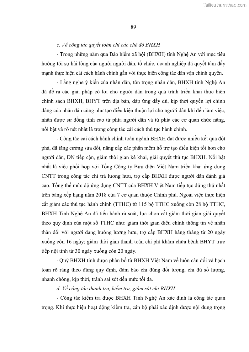 Luận văn thạc sĩ kinh tế Quản lý chi bảo hiểm xã hội tại Tỉnh Nghệ An - 9 Trang 99