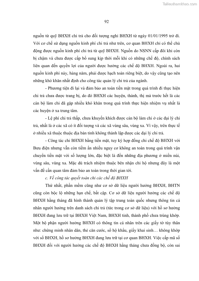 Luận văn thạc sĩ kinh tế Quản lý chi bảo hiểm xã hội tại Tỉnh Nghệ An - 9 Trang 102