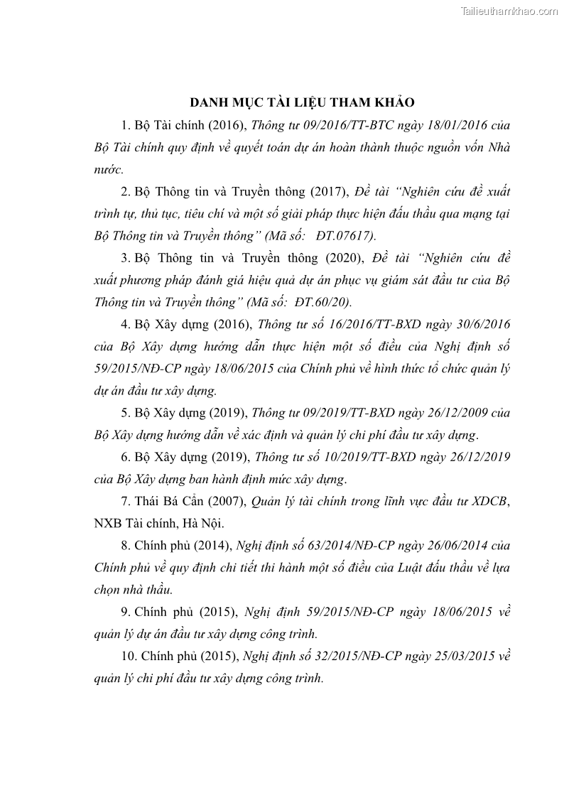 Luận văn thạc sĩ kinh tế Quản lý chi đầu tư xây dựng cơ bản từ nguồn vốn ngân sách nhà nước tại Bộ Thông tin và Truyền thông - 7 Trang 76
