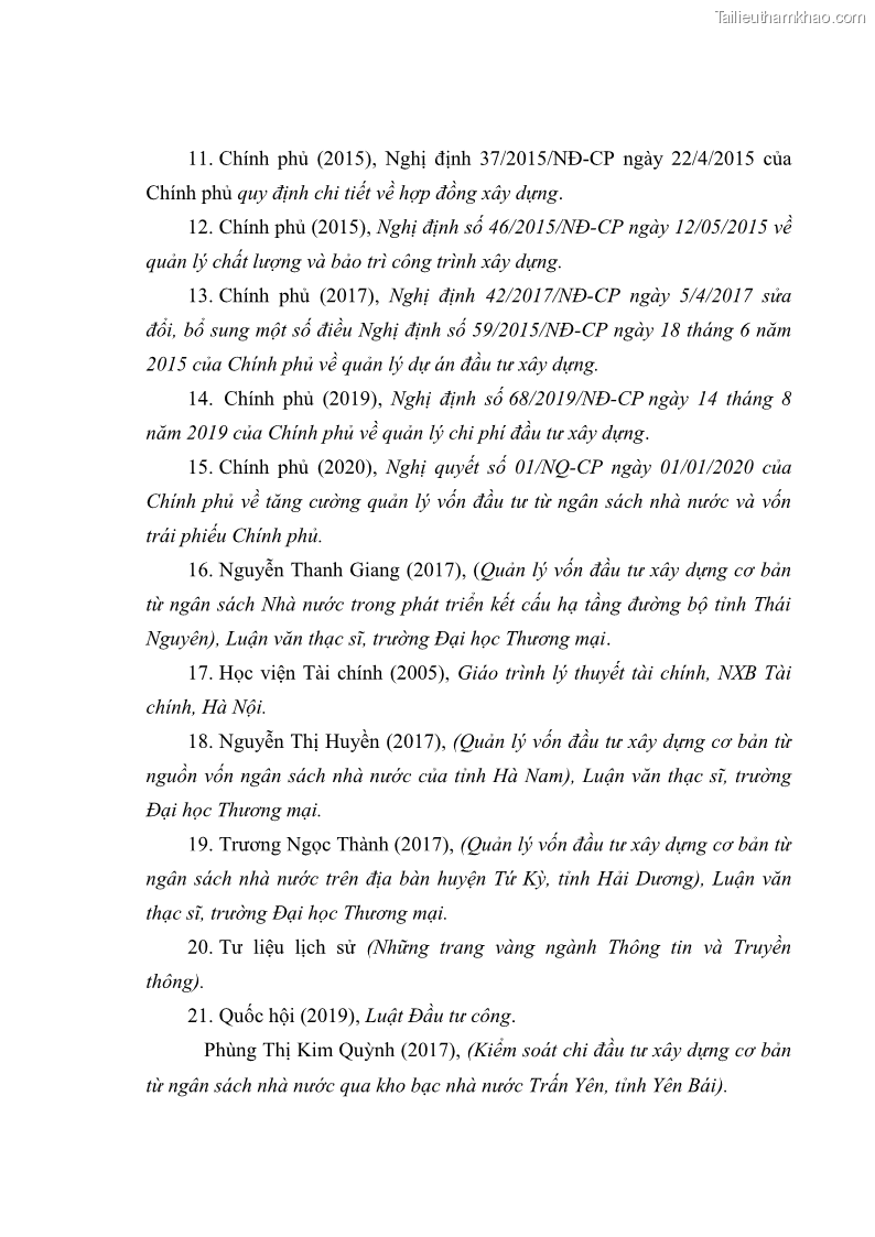 Luận văn thạc sĩ kinh tế Quản lý chi đầu tư xây dựng cơ bản từ nguồn vốn ngân sách nhà nước tại Bộ Thông tin và Truyền thông - 7 Trang 77