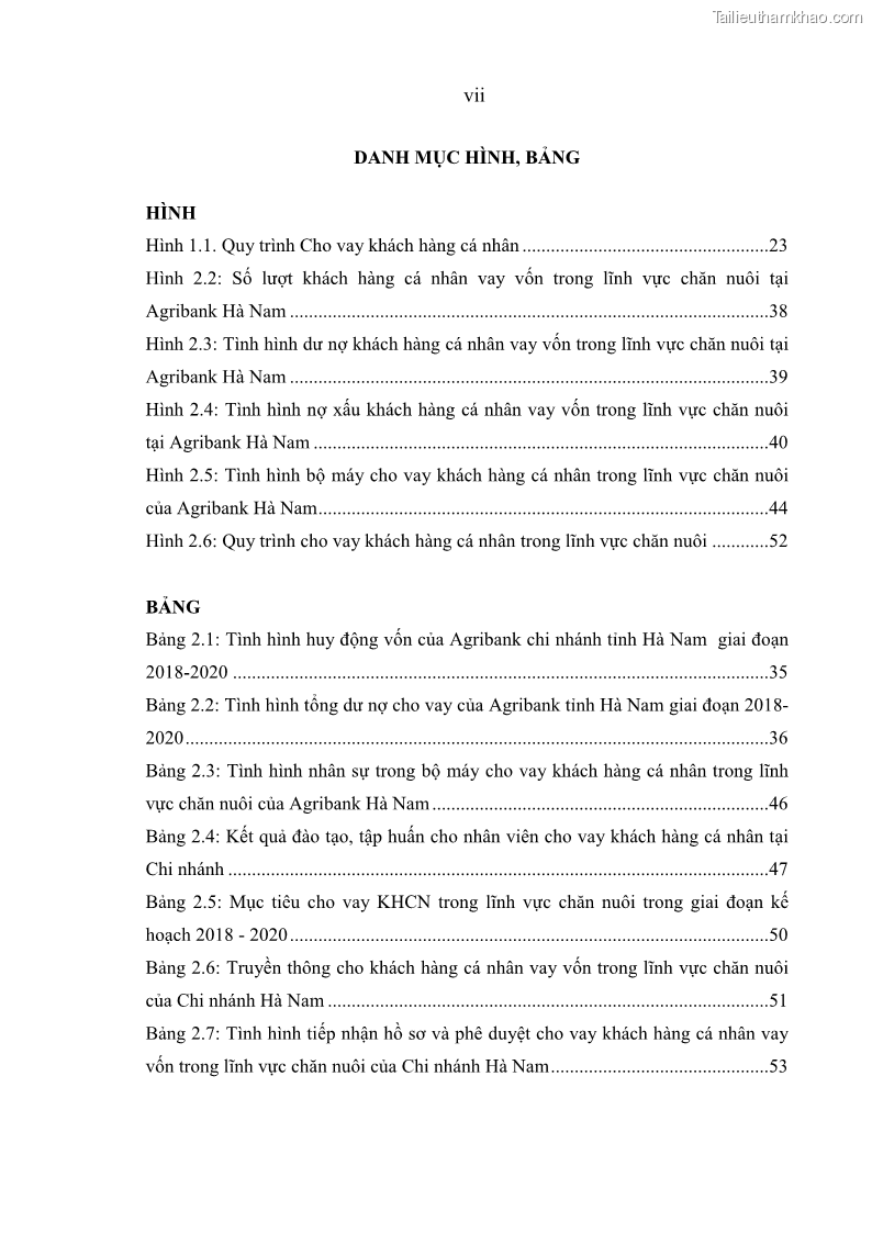 Luận văn thạc sĩ kinh tế Quản lý cho vay khách hàng cá nhân trong lĩnh vực chăn nuôi tại Ngân hàng Nông nghiệp và Phát triển nông thôn Việt Nam - Chi nhánh tỉnh Hà Nam - 1 Trang 9