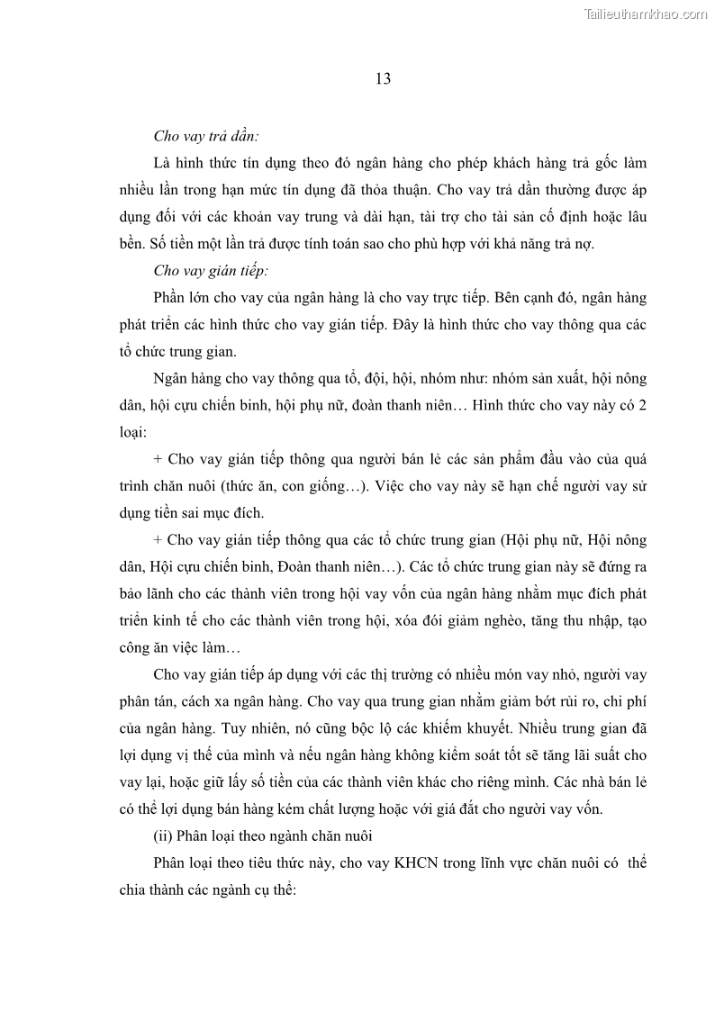 Luận văn thạc sĩ kinh tế Quản lý cho vay khách hàng cá nhân trong lĩnh vực chăn nuôi tại Ngân hàng Nông nghiệp và Phát triển nông thôn Việt Nam - Chi nhánh tỉnh Hà Nam - 2 Trang 23