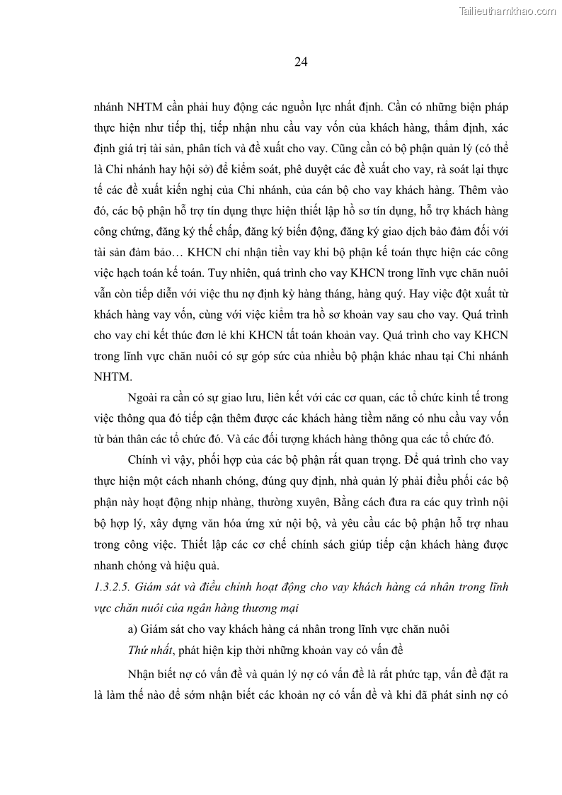 Luận văn thạc sĩ kinh tế Quản lý cho vay khách hàng cá nhân trong lĩnh vực chăn nuôi tại Ngân hàng Nông nghiệp và Phát triển nông thôn Việt Nam - Chi nhánh tỉnh Hà Nam - 3 Trang 34