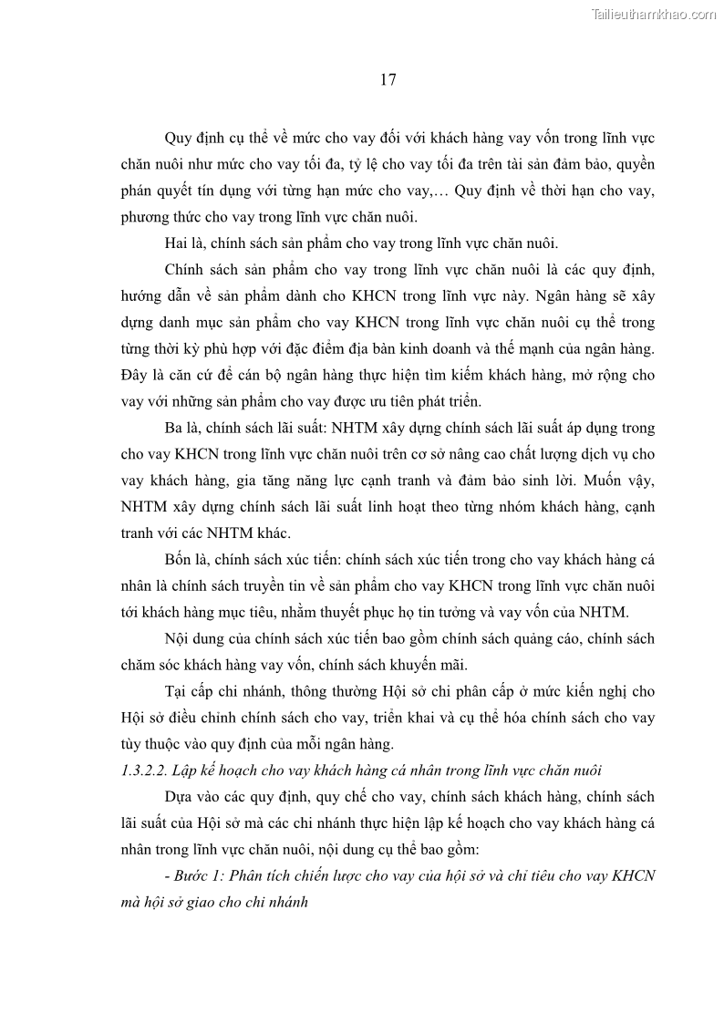 Luận văn thạc sĩ kinh tế Quản lý cho vay khách hàng cá nhân trong lĩnh vực chăn nuôi tại Ngân hàng Nông nghiệp và Phát triển nông thôn Việt Nam - Chi nhánh tỉnh Hà Nam - 3 Trang 27