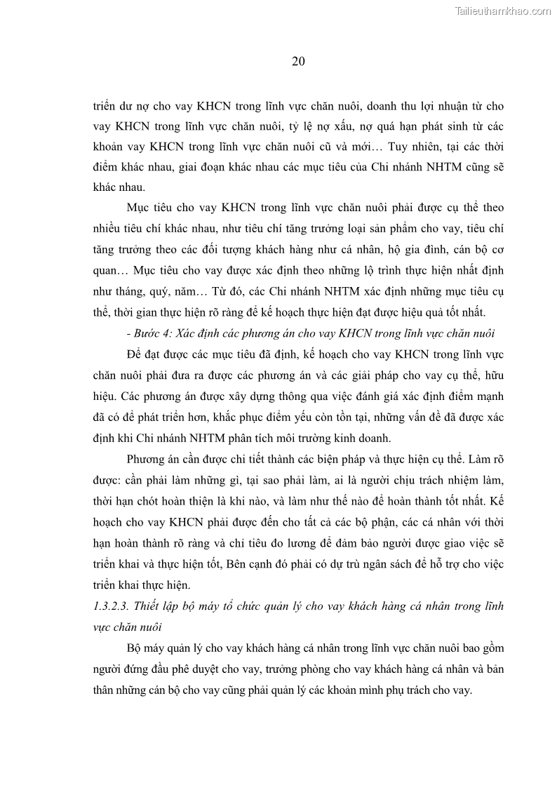 Luận văn thạc sĩ kinh tế Quản lý cho vay khách hàng cá nhân trong lĩnh vực chăn nuôi tại Ngân hàng Nông nghiệp và Phát triển nông thôn Việt Nam - Chi nhánh tỉnh Hà Nam - 3 Trang 30