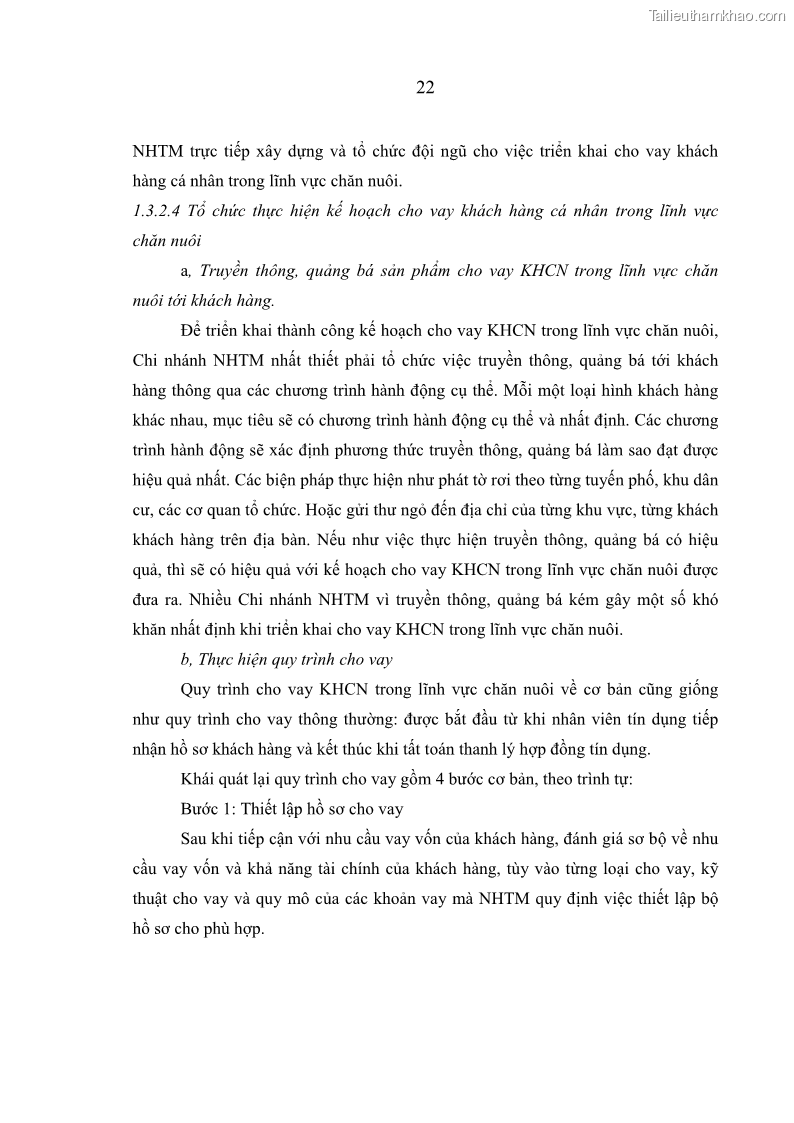Luận văn thạc sĩ kinh tế Quản lý cho vay khách hàng cá nhân trong lĩnh vực chăn nuôi tại Ngân hàng Nông nghiệp và Phát triển nông thôn Việt Nam - Chi nhánh tỉnh Hà Nam - 3 Trang 32