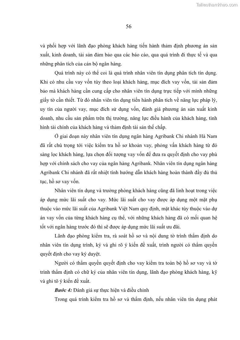 Luận văn thạc sĩ kinh tế Quản lý cho vay khách hàng cá nhân trong lĩnh vực chăn nuôi tại Ngân hàng Nông nghiệp và Phát triển nông thôn Việt Nam - Chi nhánh tỉnh Hà Nam - 6 Trang 66