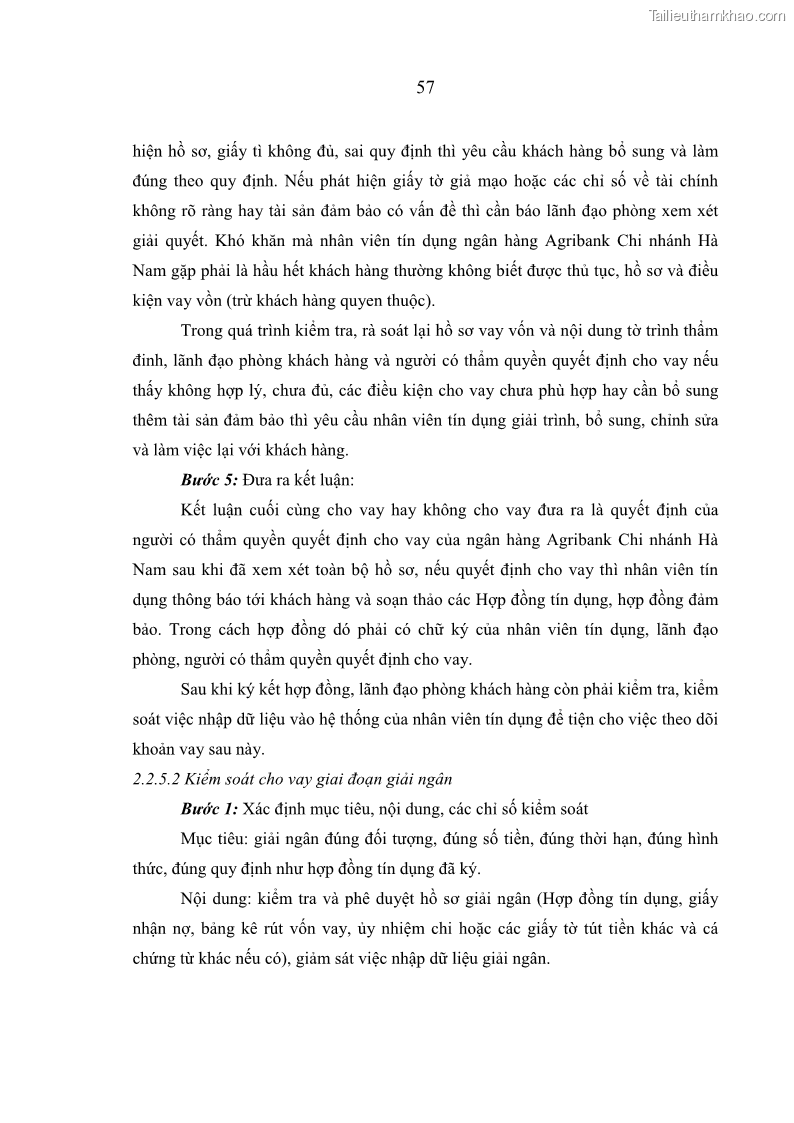 Luận văn thạc sĩ kinh tế Quản lý cho vay khách hàng cá nhân trong lĩnh vực chăn nuôi tại Ngân hàng Nông nghiệp và Phát triển nông thôn Việt Nam - Chi nhánh tỉnh Hà Nam - 6 Trang 67
