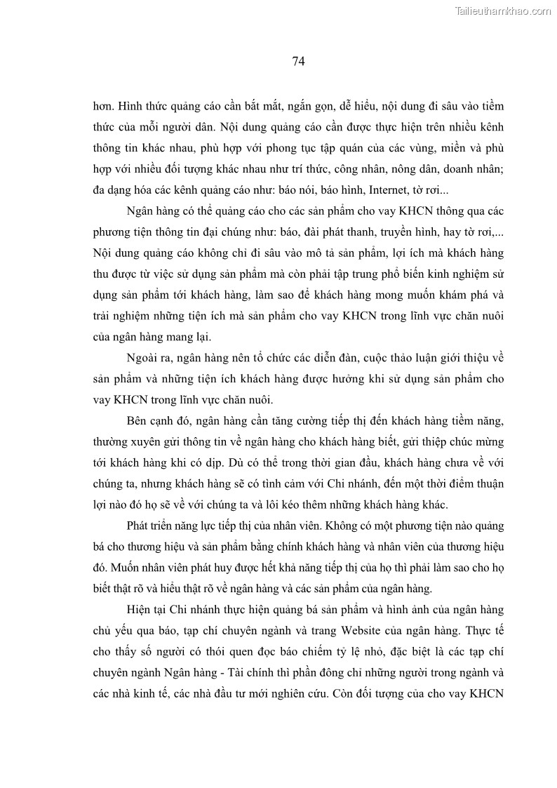 Luận văn thạc sĩ kinh tế Quản lý cho vay khách hàng cá nhân trong lĩnh vực chăn nuôi tại Ngân hàng Nông nghiệp và Phát triển nông thôn Việt Nam - Chi nhánh tỉnh Hà Nam - 7 Trang 84