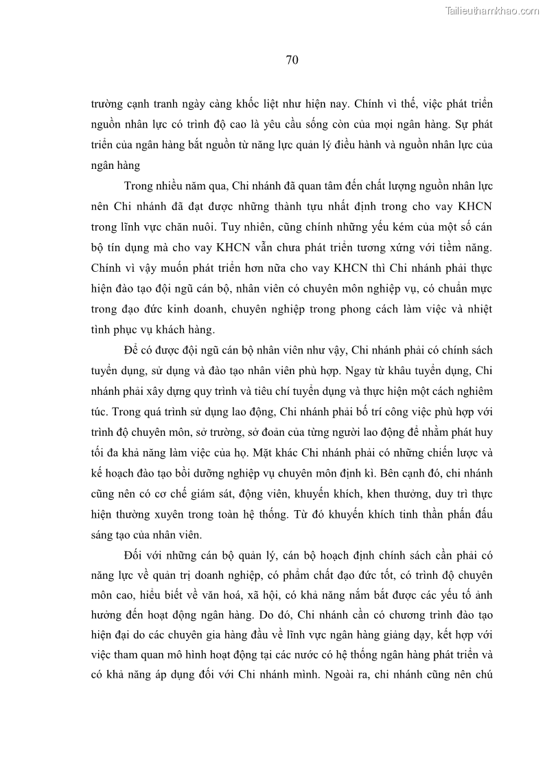 Luận văn thạc sĩ kinh tế Quản lý cho vay khách hàng cá nhân trong lĩnh vực chăn nuôi tại Ngân hàng Nông nghiệp và Phát triển nông thôn Việt Nam - Chi nhánh tỉnh Hà Nam - 7 Trang 80