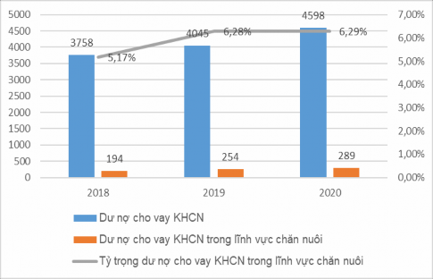 Hình 2 3 Tình hình dư nợ khách hàng cá nhân vay vốn trong lĩnh vực chăn nuôi 1