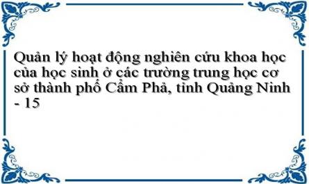 Quản lý hoạt động nghiên cứu khoa học của học sinh ở các trường trung học cơ sở thành phố Cẩm Phả, tỉnh Quảng Ninh - 15