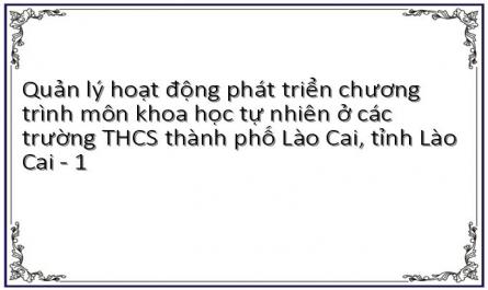 Quản lý hoạt động phát triển chương trình môn khoa học tự nhiên ở các trường THCS thành phố Lào Cai, tỉnh Lào Cai - 1