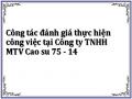 Công tác đánh giá thực hiện công việc tại Công ty TNHH MTV Cao su 75 - 14