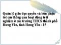 Quản lý giáo dục quyền và bổn phận trẻ em thông qua hoạt động trải nghiệm ở các trường THCS thành phố Hưng Yên, tỉnh Hưng Yên - 15