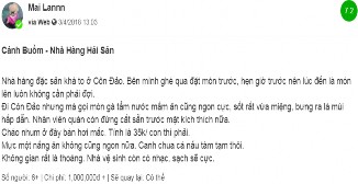 Hình 3 10 Món ăn và nhận xét của khách hàng Hải sản Ớt Là nhà hàng 7