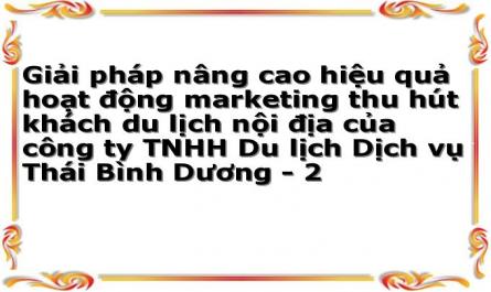 Giải pháp nâng cao hiệu quả hoạt động marketing thu hút khách du lịch nội địa của công ty TNHH Du lịch Dịch vụ Thái Bình Dương - 2