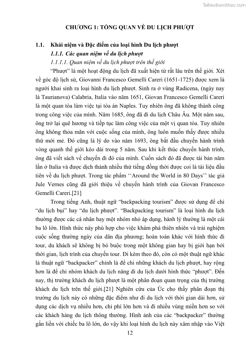 Khóa luận tốt nghiệp văn hóa du lịch Tìm hiểu loại hình du lịch phượt trong giới trẻ hiện nay – Khảo sát qua một số điểm du lịch tiêu biểu tại Tây Bắc - 1 Trang 12