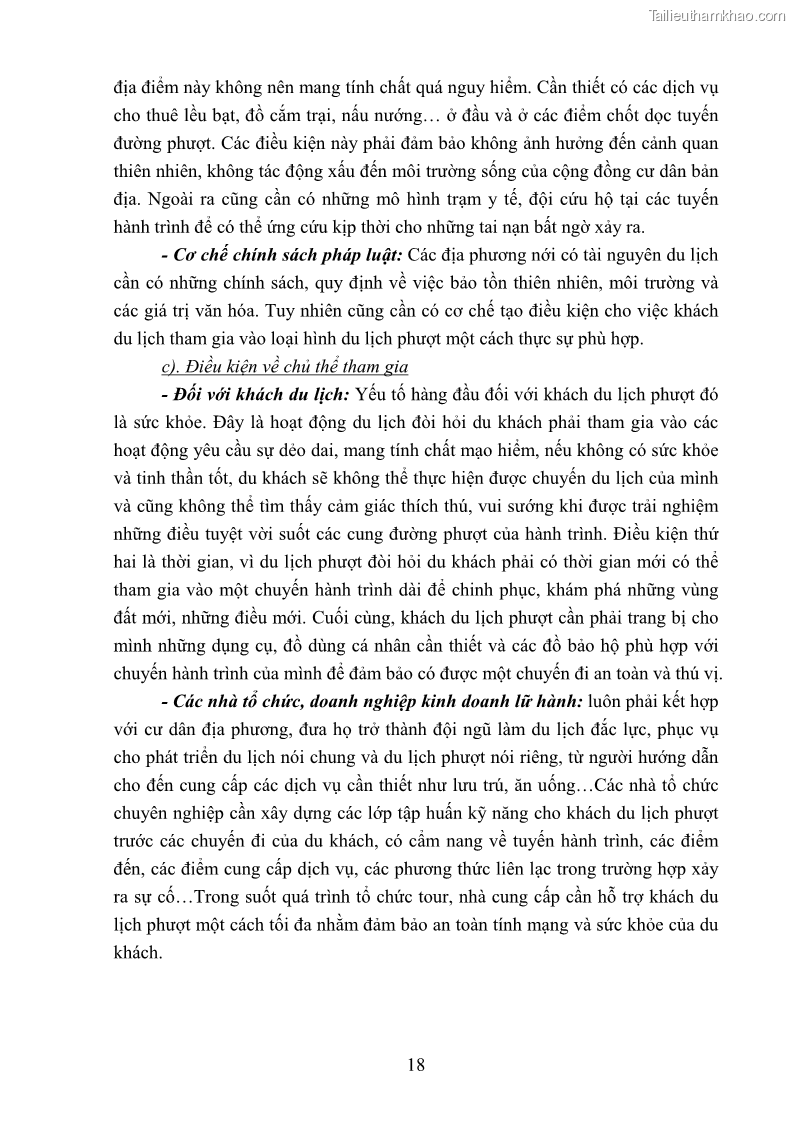 Khóa luận tốt nghiệp văn hóa du lịch Tìm hiểu loại hình du lịch phượt trong giới trẻ hiện nay – Khảo sát qua một số điểm du lịch tiêu biểu tại Tây Bắc - 2 Trang 18