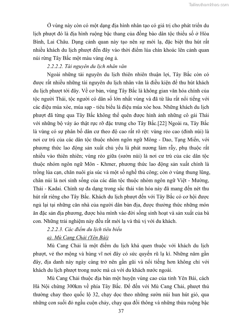 Khóa luận tốt nghiệp văn hóa du lịch Tìm hiểu loại hình du lịch phượt trong giới trẻ hiện nay – Khảo sát qua một số điểm du lịch tiêu biểu tại Tây Bắc - 4 Trang 37