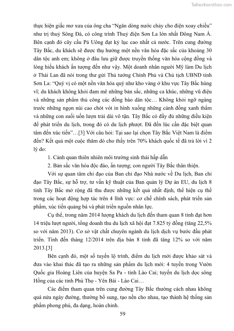Khóa luận tốt nghiệp văn hóa du lịch Tìm hiểu loại hình du lịch phượt trong giới trẻ hiện nay – Khảo sát qua một số điểm du lịch tiêu biểu tại Tây Bắc - 5 Trang 59