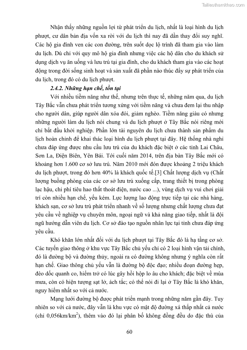 Khóa luận tốt nghiệp văn hóa du lịch Tìm hiểu loại hình du lịch phượt trong giới trẻ hiện nay – Khảo sát qua một số điểm du lịch tiêu biểu tại Tây Bắc - 5 Trang 60
