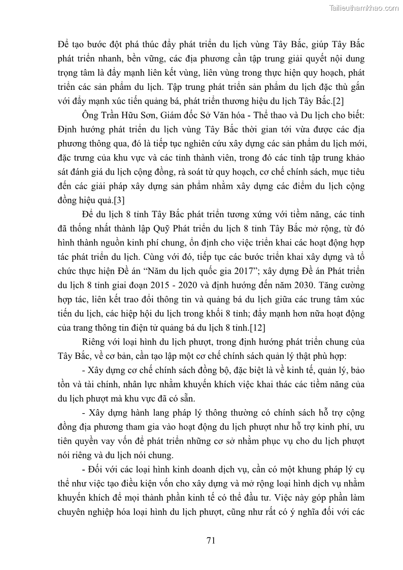 Khóa luận tốt nghiệp văn hóa du lịch Tìm hiểu loại hình du lịch phượt trong giới trẻ hiện nay – Khảo sát qua một số điểm du lịch tiêu biểu tại Tây Bắc - 6 Trang 71