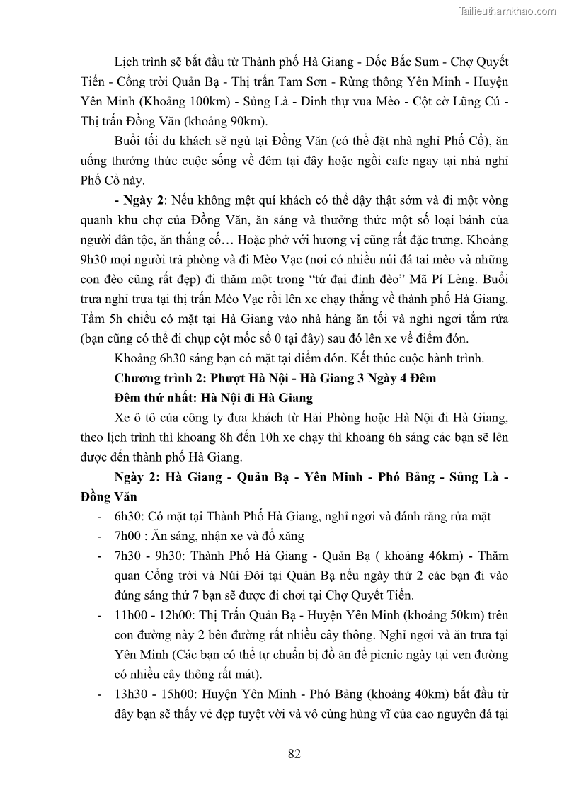 Khóa luận tốt nghiệp văn hóa du lịch Tìm hiểu loại hình du lịch phượt trong giới trẻ hiện nay – Khảo sát qua một số điểm du lịch tiêu biểu tại Tây Bắc - 7 Trang 82