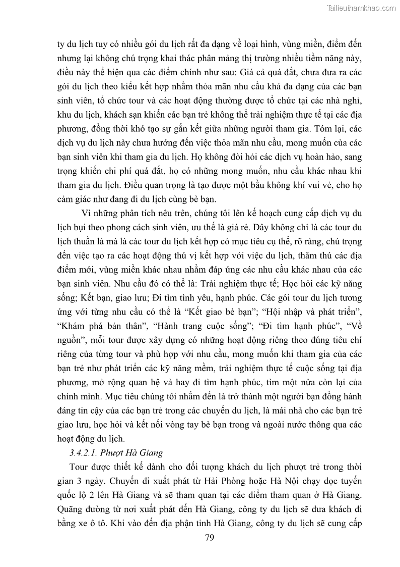 Khóa luận tốt nghiệp văn hóa du lịch Tìm hiểu loại hình du lịch phượt trong giới trẻ hiện nay – Khảo sát qua một số điểm du lịch tiêu biểu tại Tây Bắc - 7 Trang 79