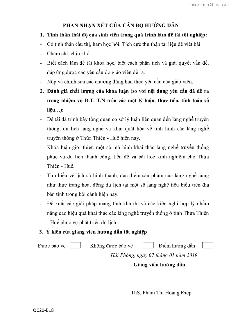 Khóa luận tốt nghiệp văn hóa du lịch Tìm hiểu một số làng nghề truyền thống tiêu biểu ở tỉnh Thừa Thiên – Huế phục vụ phát triển du lịch - 1 Trang 6