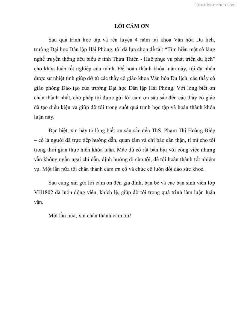 Khóa luận tốt nghiệp văn hóa du lịch Tìm hiểu một số làng nghề truyền thống tiêu biểu ở tỉnh Thừa Thiên – Huế phục vụ phát triển du lịch - 1 Trang 7