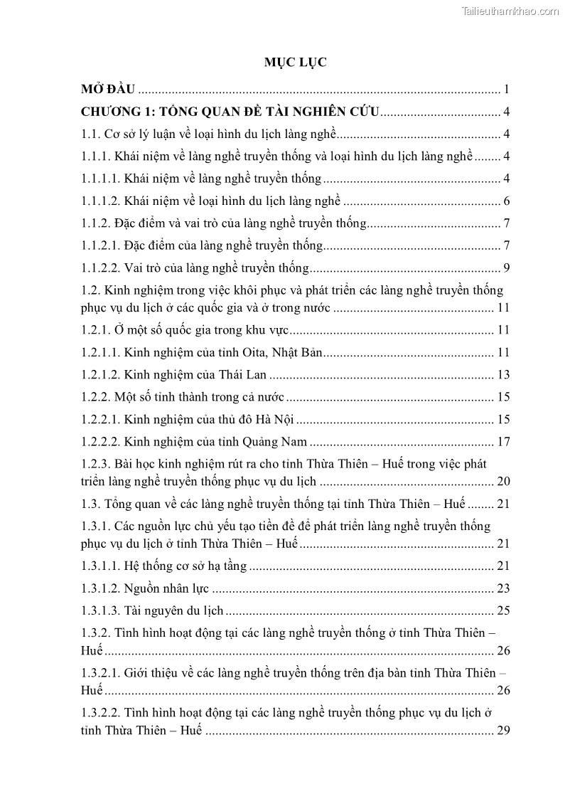 Khóa luận tốt nghiệp văn hóa du lịch Tìm hiểu một số làng nghề truyền thống tiêu biểu ở tỉnh Thừa Thiên – Huế phục vụ phát triển du lịch - 1 Trang 8