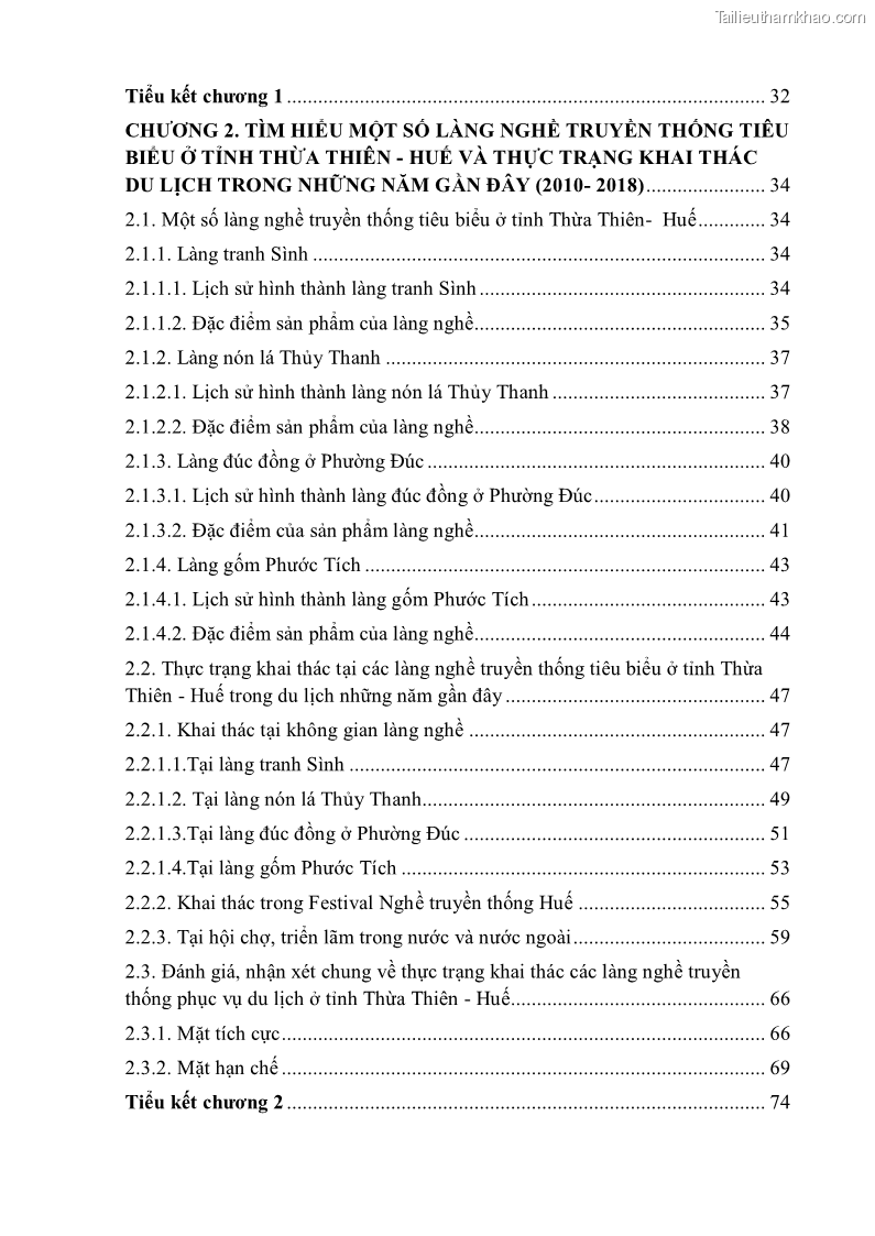 Khóa luận tốt nghiệp văn hóa du lịch Tìm hiểu một số làng nghề truyền thống tiêu biểu ở tỉnh Thừa Thiên – Huế phục vụ phát triển du lịch - 1 Trang 9