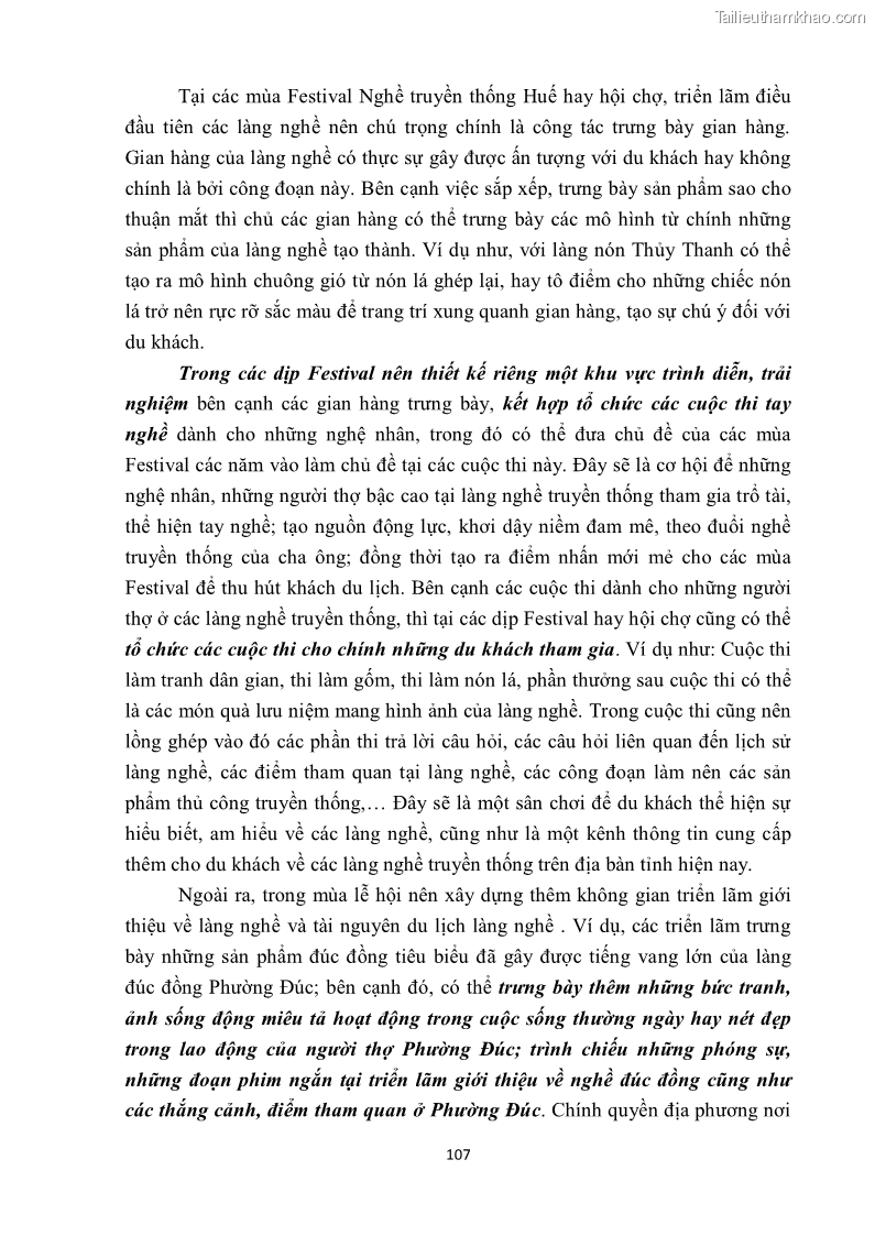 Khóa luận tốt nghiệp văn hóa du lịch Tìm hiểu một số làng nghề truyền thống tiêu biểu ở tỉnh Thừa Thiên – Huế phục vụ phát triển du lịch - 10 Trang 118