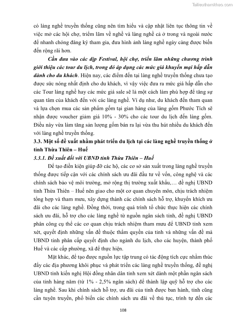 Khóa luận tốt nghiệp văn hóa du lịch Tìm hiểu một số làng nghề truyền thống tiêu biểu ở tỉnh Thừa Thiên – Huế phục vụ phát triển du lịch - 10 Trang 119