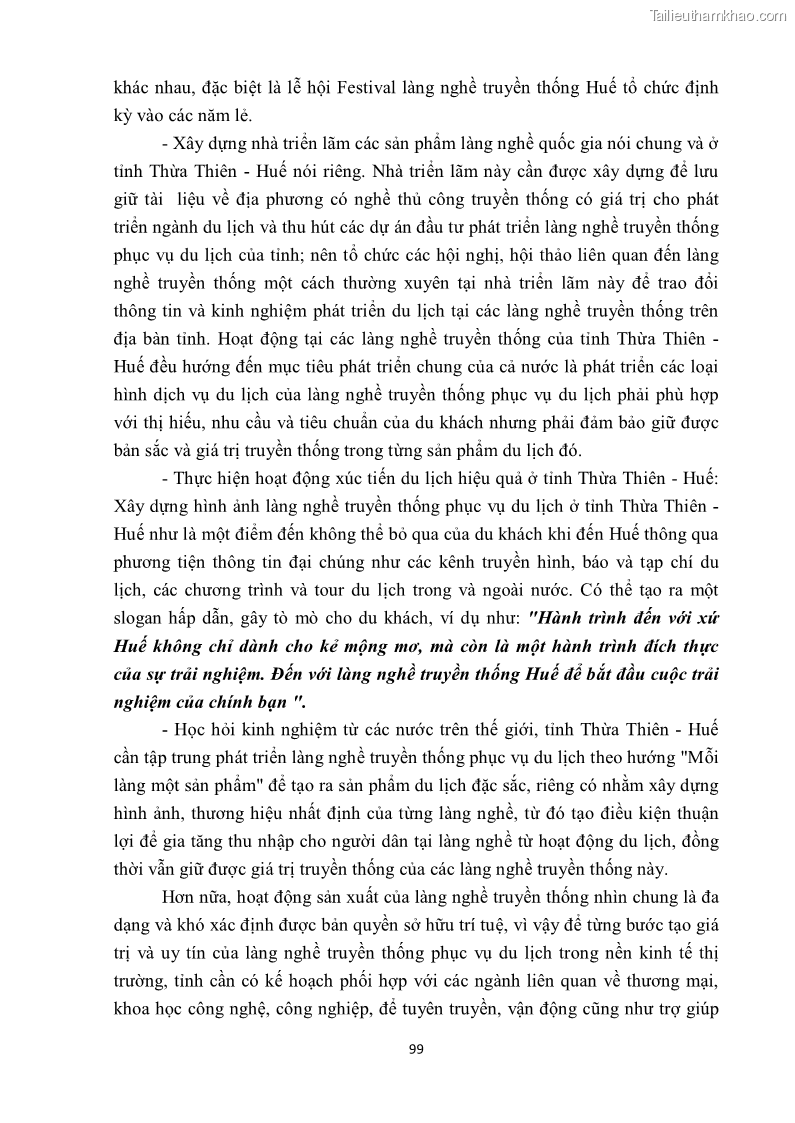 Khóa luận tốt nghiệp văn hóa du lịch Tìm hiểu một số làng nghề truyền thống tiêu biểu ở tỉnh Thừa Thiên – Huế phục vụ phát triển du lịch - 10 Trang 110