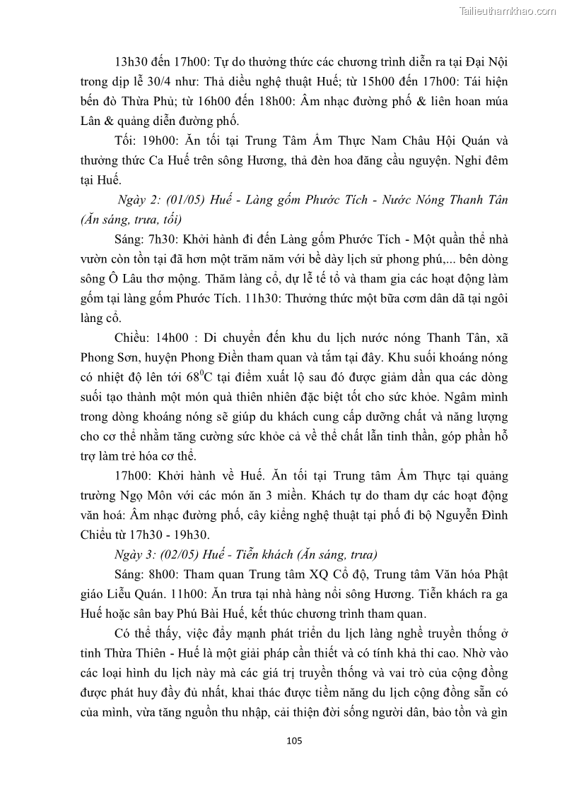 Khóa luận tốt nghiệp văn hóa du lịch Tìm hiểu một số làng nghề truyền thống tiêu biểu ở tỉnh Thừa Thiên – Huế phục vụ phát triển du lịch - 10 Trang 116