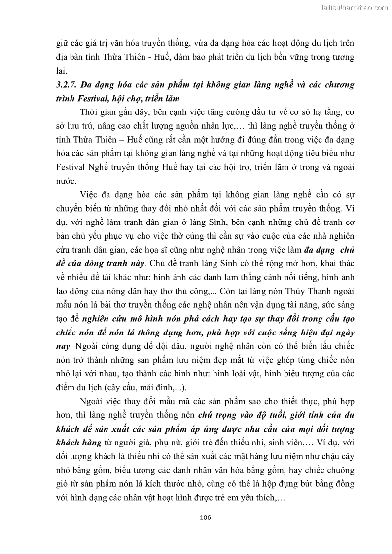 Khóa luận tốt nghiệp văn hóa du lịch Tìm hiểu một số làng nghề truyền thống tiêu biểu ở tỉnh Thừa Thiên – Huế phục vụ phát triển du lịch - 10 Trang 117