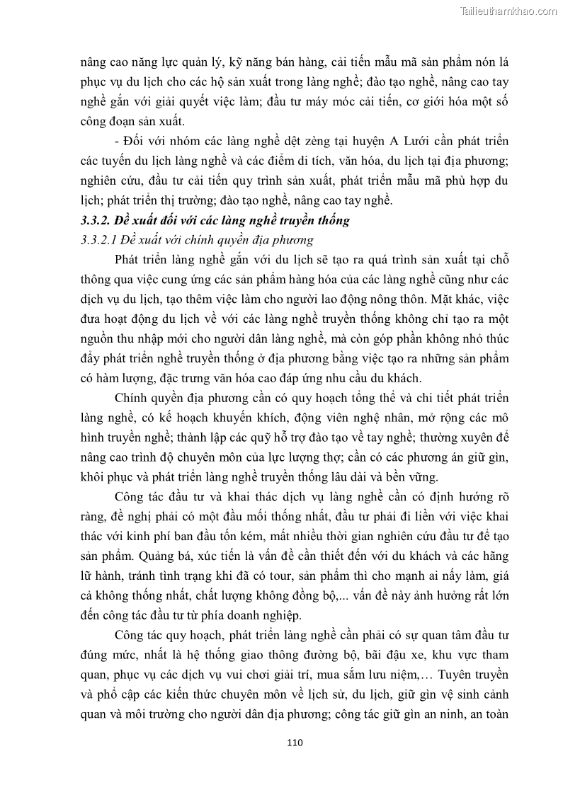 Khóa luận tốt nghiệp văn hóa du lịch Tìm hiểu một số làng nghề truyền thống tiêu biểu ở tỉnh Thừa Thiên – Huế phục vụ phát triển du lịch - 11 Trang 121
