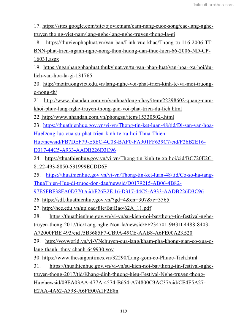 Khóa luận tốt nghiệp văn hóa du lịch Tìm hiểu một số làng nghề truyền thống tiêu biểu ở tỉnh Thừa Thiên – Huế phục vụ phát triển du lịch - 11 Trang 130