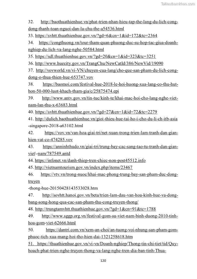 Khóa luận tốt nghiệp văn hóa du lịch Tìm hiểu một số làng nghề truyền thống tiêu biểu ở tỉnh Thừa Thiên – Huế phục vụ phát triển du lịch - 11 Trang 131