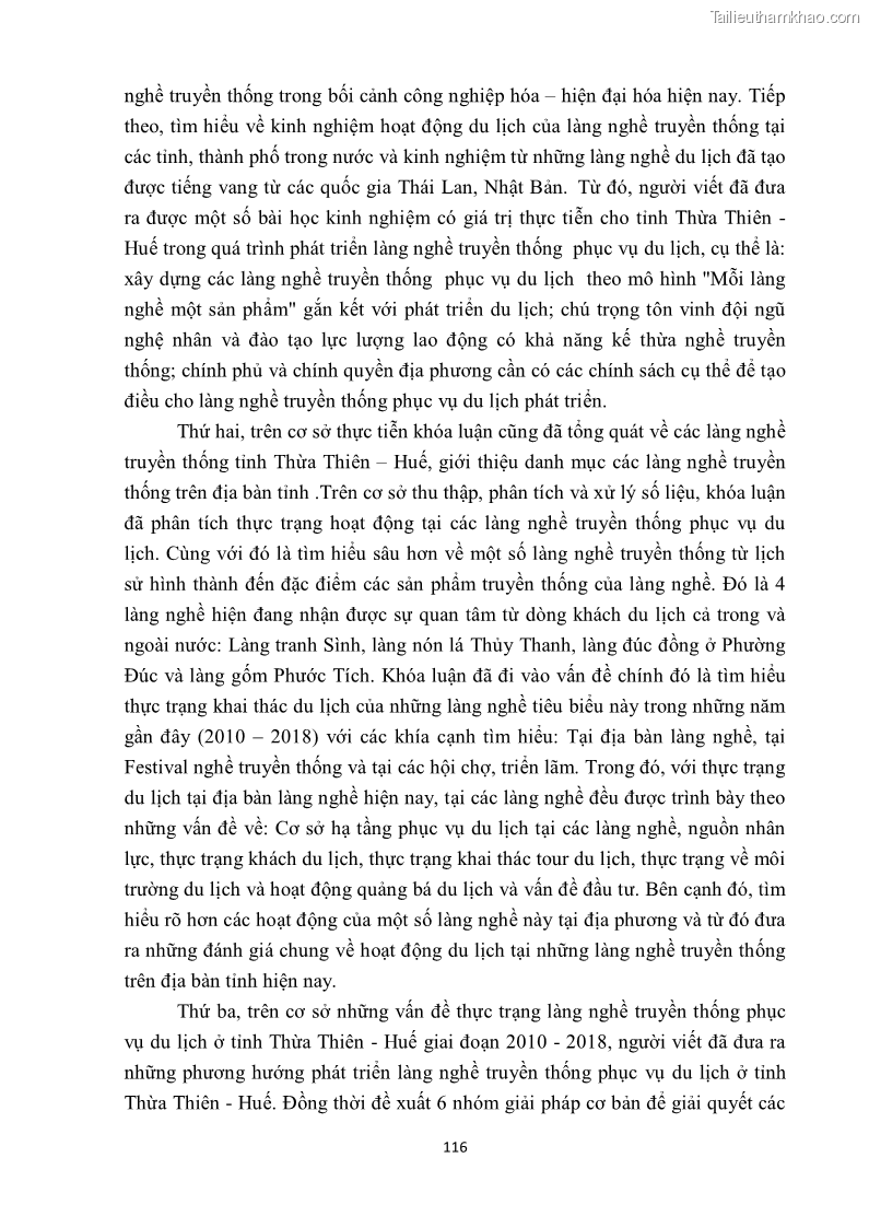 Khóa luận tốt nghiệp văn hóa du lịch Tìm hiểu một số làng nghề truyền thống tiêu biểu ở tỉnh Thừa Thiên – Huế phục vụ phát triển du lịch - 11 Trang 127