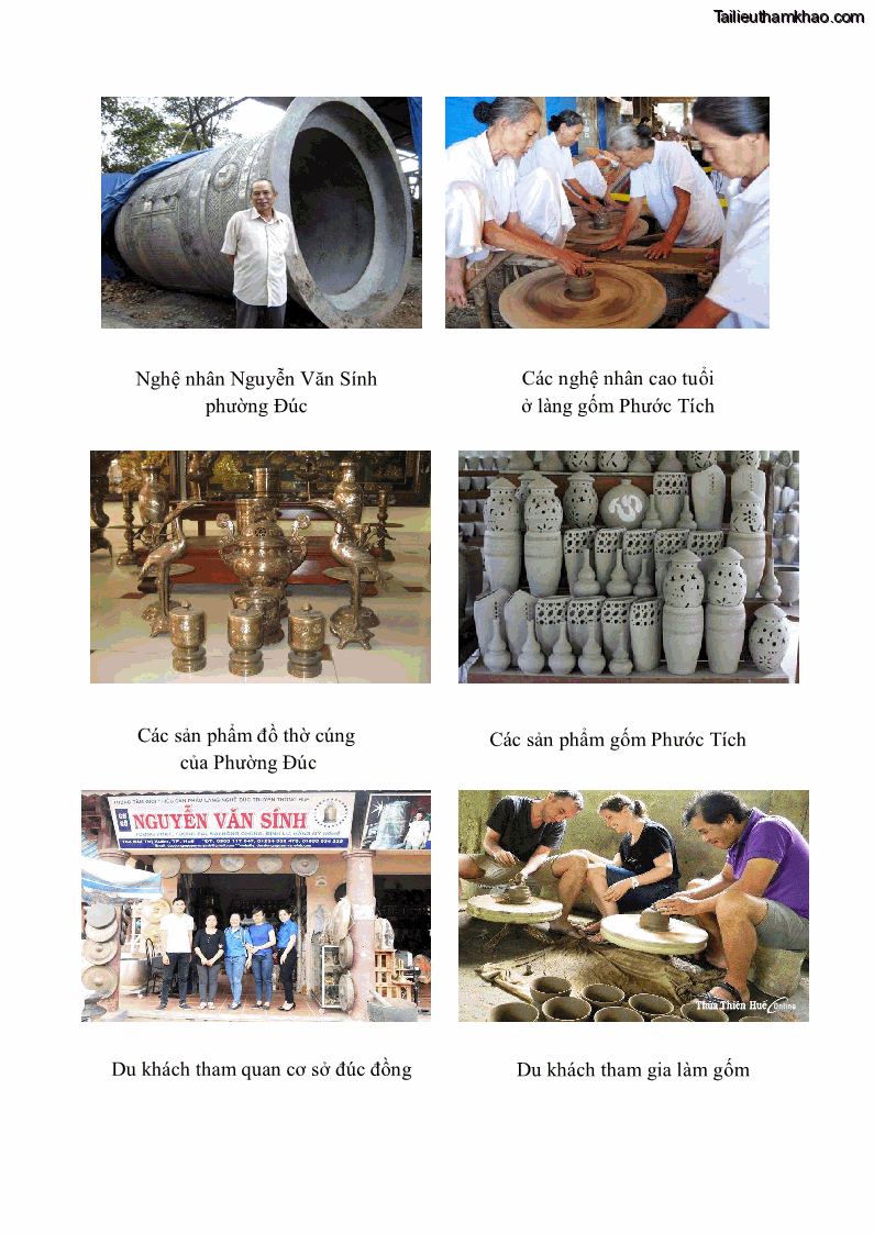 Khóa luận tốt nghiệp văn hóa du lịch Tìm hiểu một số làng nghề truyền thống tiêu biểu ở tỉnh Thừa Thiên – Huế phục vụ phát triển du lịch - 12 Trang 134