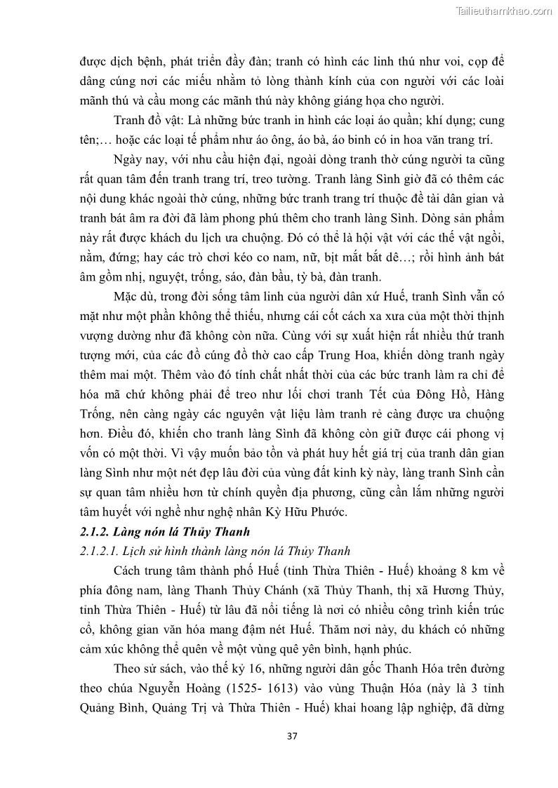 Khóa luận tốt nghiệp văn hóa du lịch Tìm hiểu một số làng nghề truyền thống tiêu biểu ở tỉnh Thừa Thiên – Huế phục vụ phát triển du lịch - 4 Trang 48