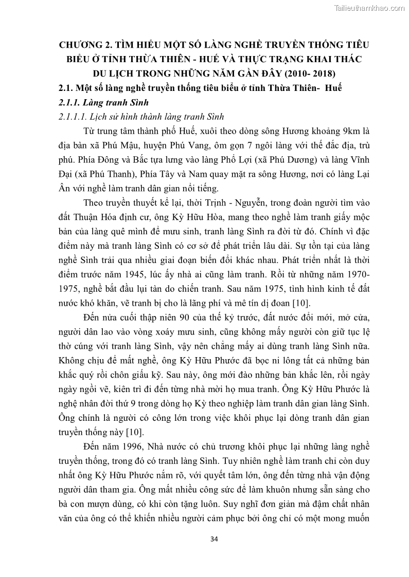 Khóa luận tốt nghiệp văn hóa du lịch Tìm hiểu một số làng nghề truyền thống tiêu biểu ở tỉnh Thừa Thiên – Huế phục vụ phát triển du lịch - 4 Trang 45