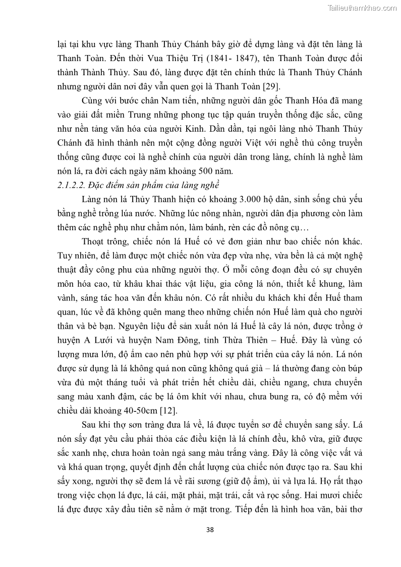 Khóa luận tốt nghiệp văn hóa du lịch Tìm hiểu một số làng nghề truyền thống tiêu biểu ở tỉnh Thừa Thiên – Huế phục vụ phát triển du lịch - 5 Trang 49