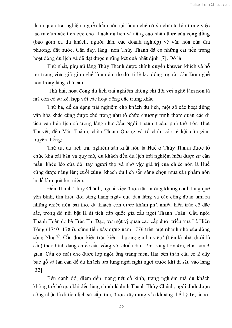 Khóa luận tốt nghiệp văn hóa du lịch Tìm hiểu một số làng nghề truyền thống tiêu biểu ở tỉnh Thừa Thiên – Huế phục vụ phát triển du lịch - 6 Trang 61