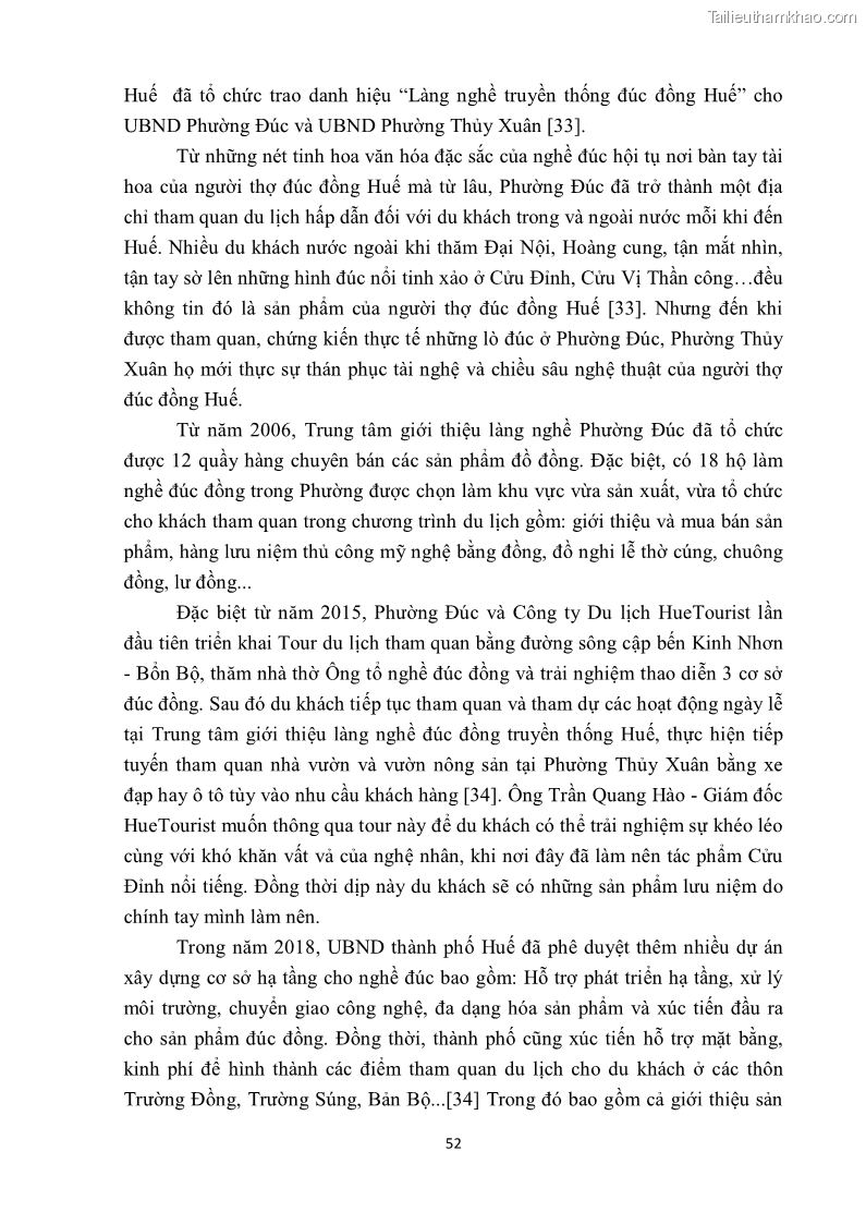 Khóa luận tốt nghiệp văn hóa du lịch Tìm hiểu một số làng nghề truyền thống tiêu biểu ở tỉnh Thừa Thiên – Huế phục vụ phát triển du lịch - 6 Trang 63